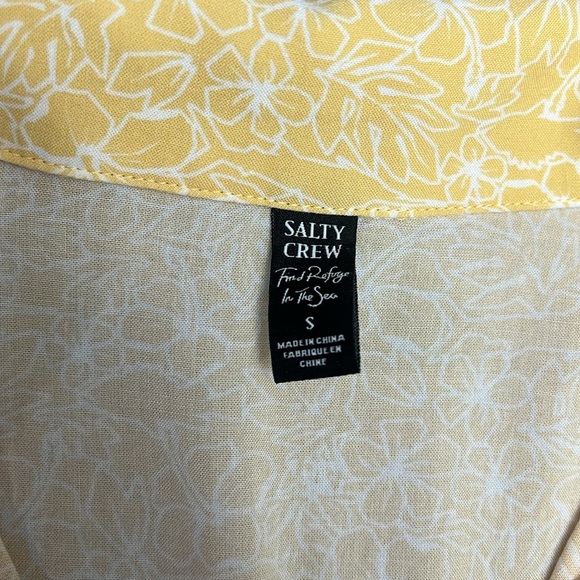 Salty Crew Seafarer Floral Button Up Dress Dusty Gold Small - Picture 8 of 10